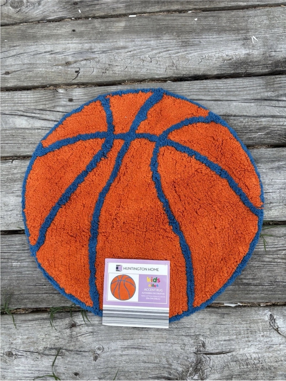 Huntington Home Basketball Accent Rug - Orange - 23 Inch Diameter